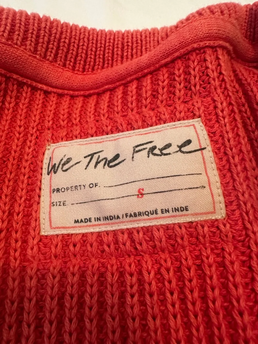 We The Free  FreePeople Orange Cardigan SZ Small